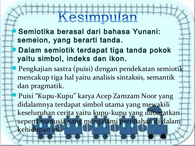Kajian Semiotik puisi "Kupu-kupu" karya Acep Zamzam Noor