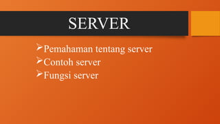 Comprehensive Overview of Server Types, Functions, and Operations | PPTX