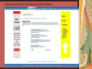 Contoh Hasil Cool Text Yang Sudah Dibuat  