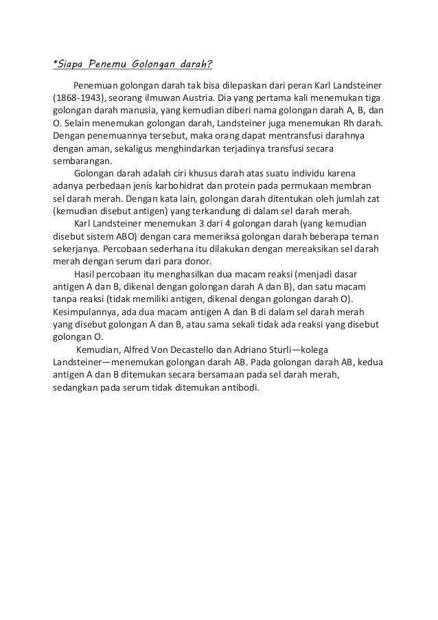 Karl Landsteiner Membagi Darah Menjadi 4 Golongan Berdasarkan Python Karl Landsteiner Membagi Darah Menjadi 4 Golongan Berdasarkan Python