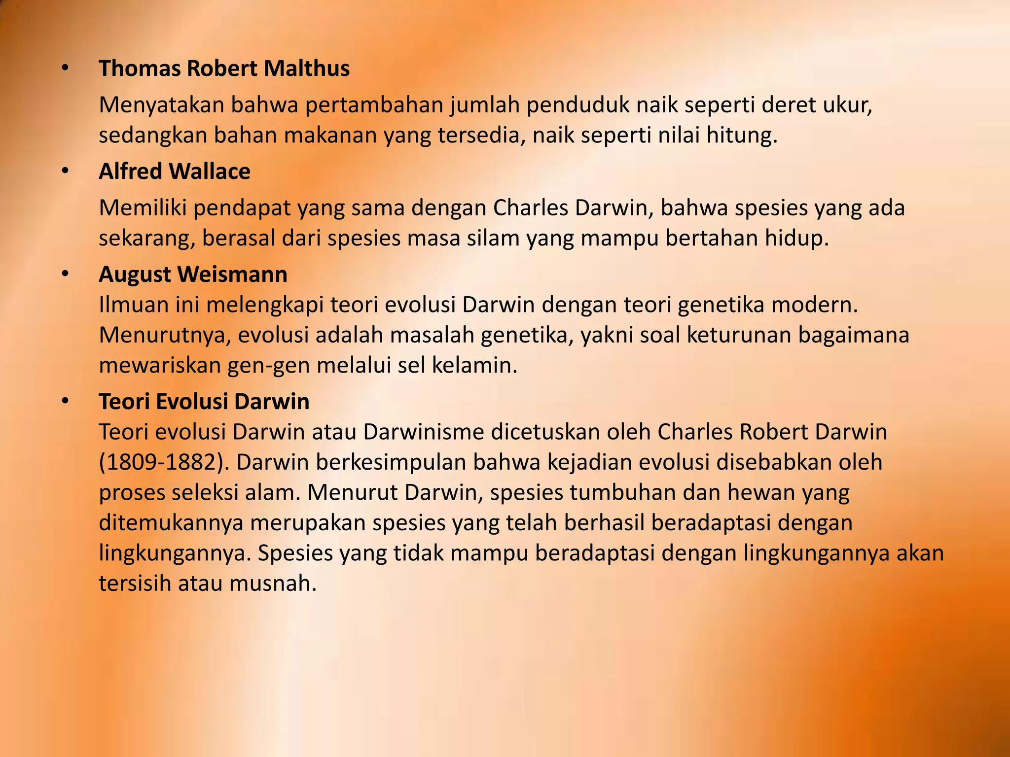 teori evolusi dan petunjuk adanya evolusi | PPT
