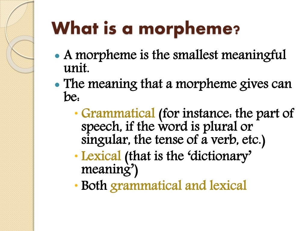 morphemes
