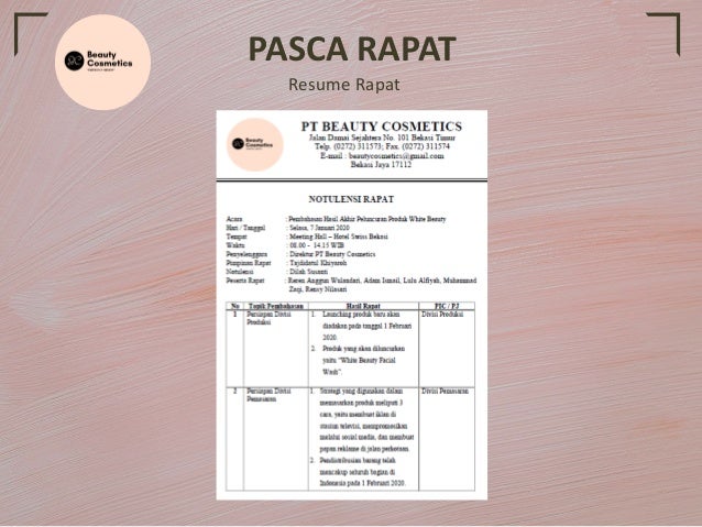 Contoh Konsep Rapat Bisnis Rapat Peluncuran Produk Baru
