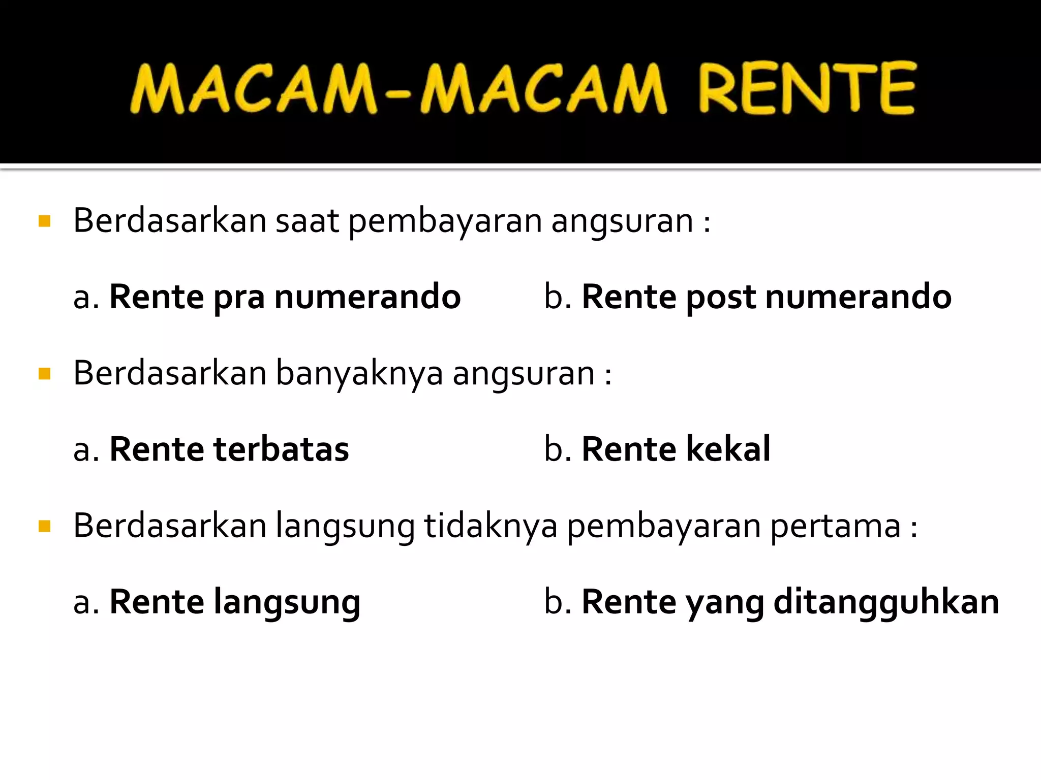 Kelompok 4 rente | PPTX