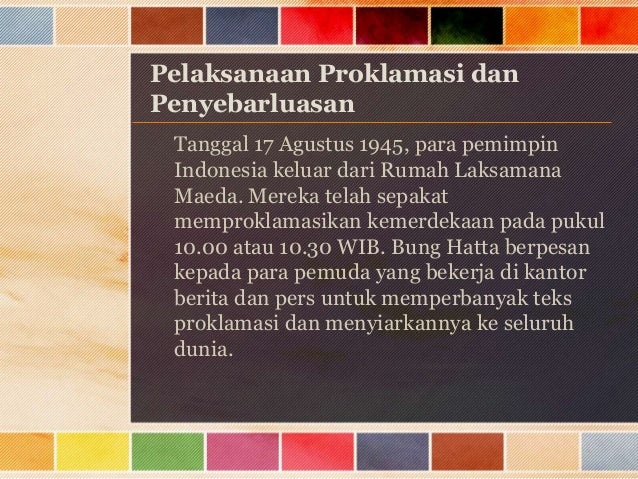 Peristiwa penting sekitar Proklamasi