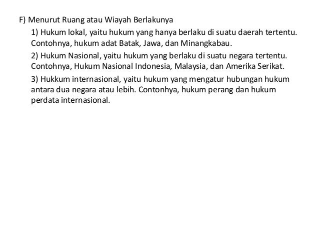 Macam Macam Penggolongan Hukum