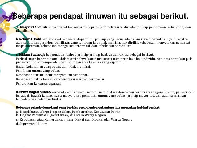 Pengertian Budaya Demokrasi