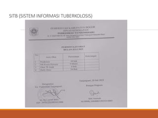 SITB (SISTEM INFORMASI TUBERKOLOSIS)
 