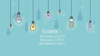 Kelompok 5
- Deri Purnama (121200328)
-Maya delima (121200359)
-Miftah Mubarok(121200497)
 