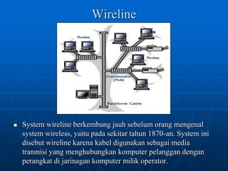 WirelessLOCAL AREA NETWORKLAN (Local Area Network), merupakan jaringan pribadi di dalam sebuah gedung yang berukuran sampai beberapa kilometer saja. LAN sering kali digunakan untuk menghubungkan komputer-komputer pribadi dan workstation dalam kantor dan saling bertukar informasi.