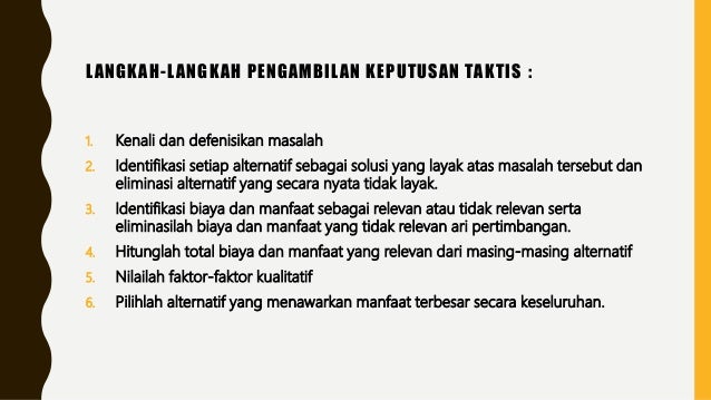 Pengambilan Keputusan Taktis