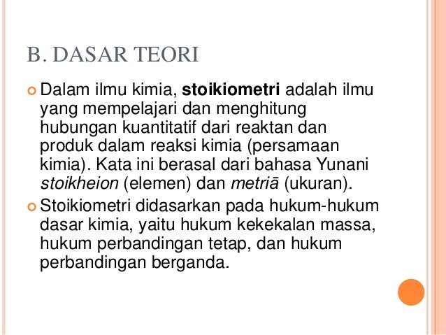 Stoikiometri Stoikiometri