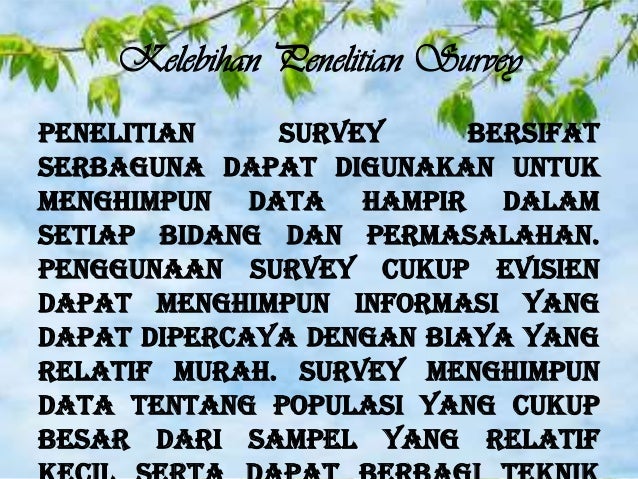 Metode Survey 2 Psikologi Umum