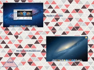 Mac OS X v10.8 (Mountain Lion) 
Mac OS X v10.7 (Lion) 
HOME 
 