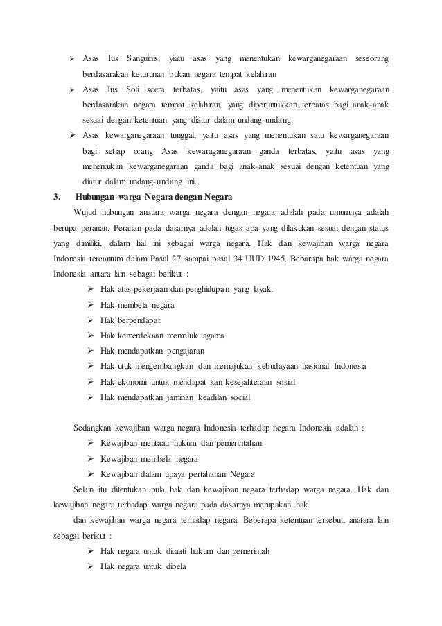 Hak Dan Kewajiban Warga Negara Hak Dan Kewajiban Warga Negara