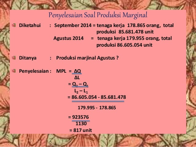 Teori Produksi Jangka Pendek Kelompok 6 Pendidikan Ekonomi A Unj 2