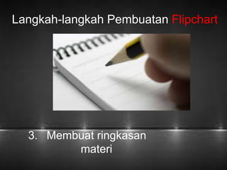 Langkah-langkah Pembuatan Flipchart 
3. Membuat ringkasan 
materi 
 