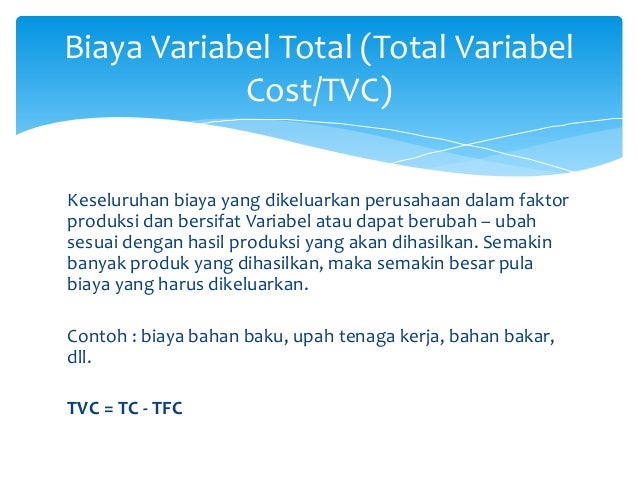 Ekonomi Mikro Teori Biaya Produksi