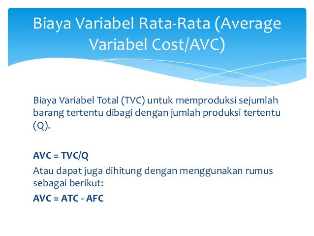 Ekonomi mikro : teori biaya produksi