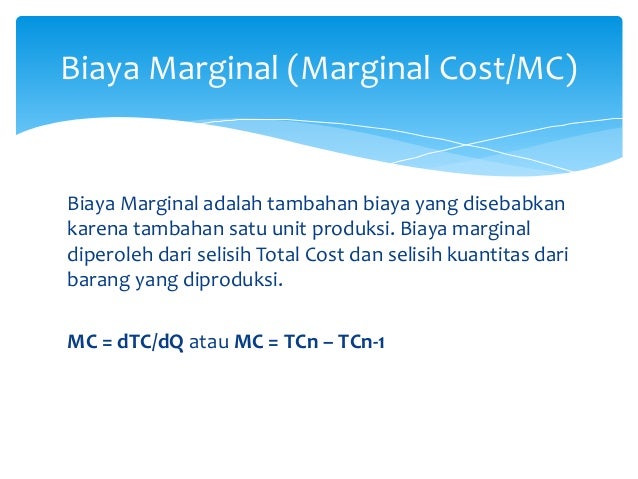 Ekonomi Mikro Teori Biaya Produksi