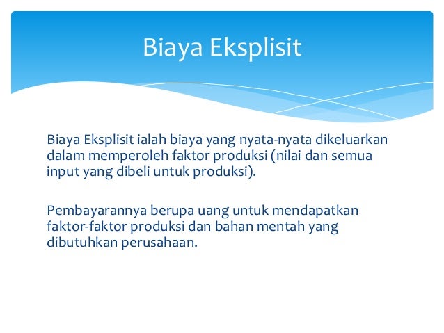 Ekonomi mikro : teori biaya produksi