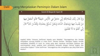 Dalil yang Menjelaskan Pemimpin Dalam Islam
 