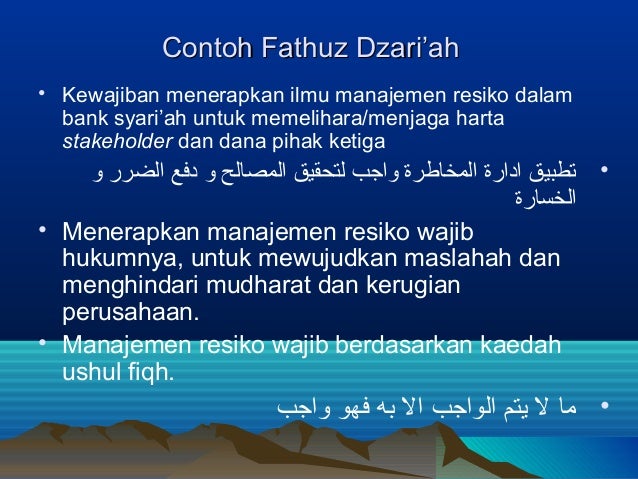 Contoh Saddu Dzariah Dalam Ekonomi Islam Barisan Contoh
