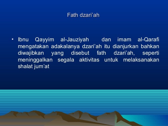 Contoh Saddu Dzari Ah Dalam Ekonomi Islam