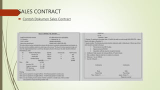 SALES CONTRACT
 Contoh Dokumen Sales Contract
 