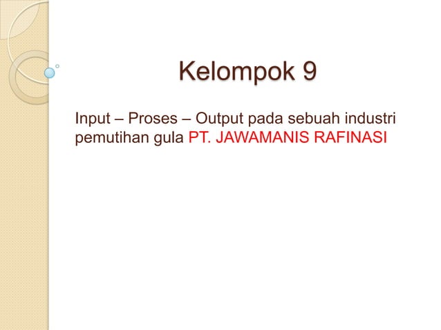 Input Proses Output (IPO) Kopi | PPTX