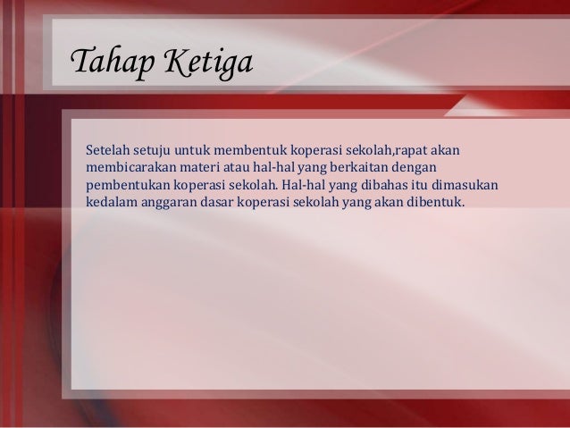 Proses pembentukan koperasi disekolah