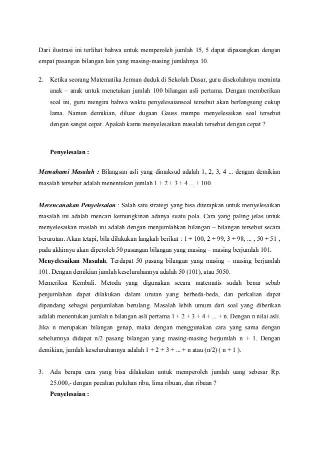 Contoh Soal Problem Solving Matematika Smp Dan