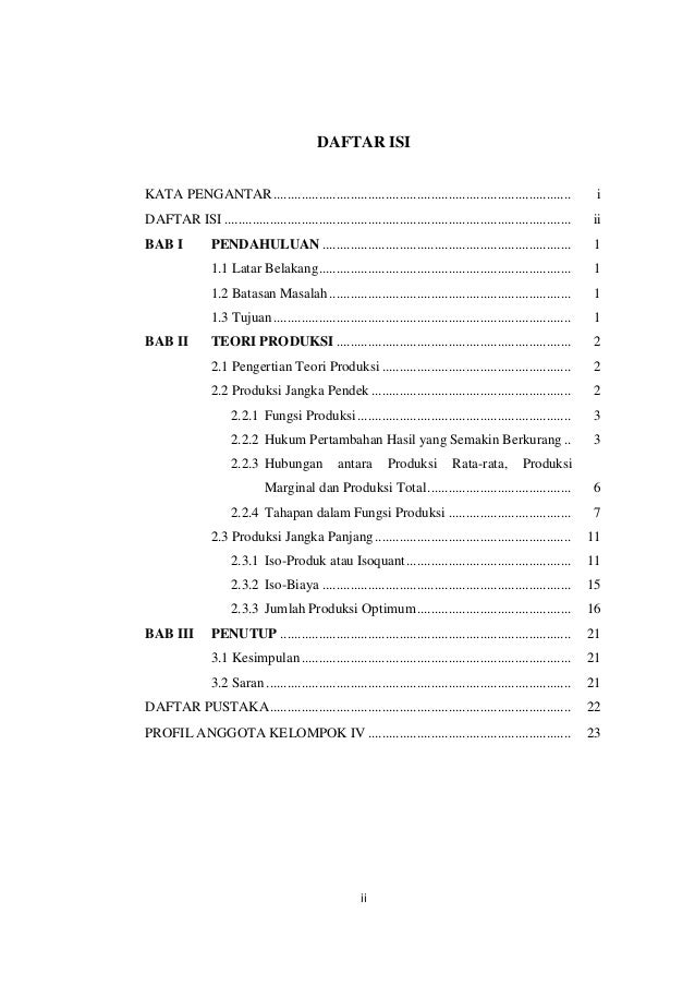 Teori Produksi Pengantar Ekonomi Mikro Makalah