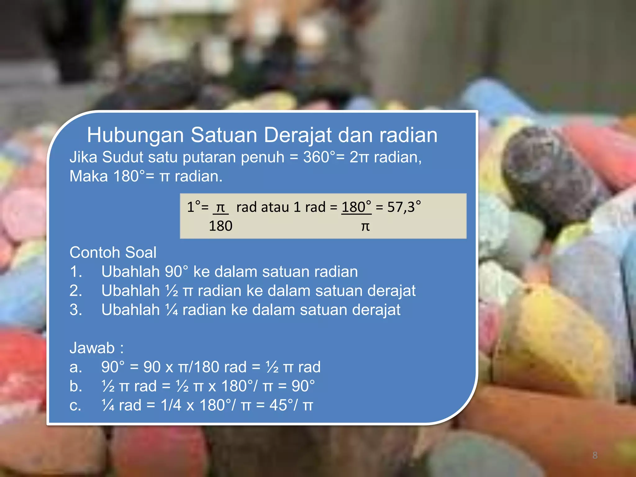 sudut dalam radian | PPTX