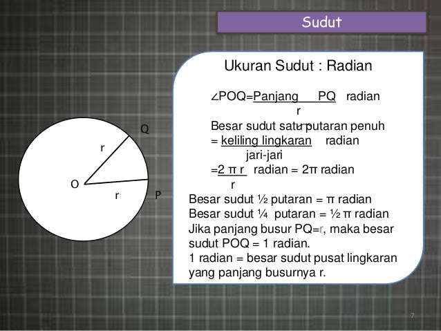 Apa yang dimaksud dengan sudut satu radian