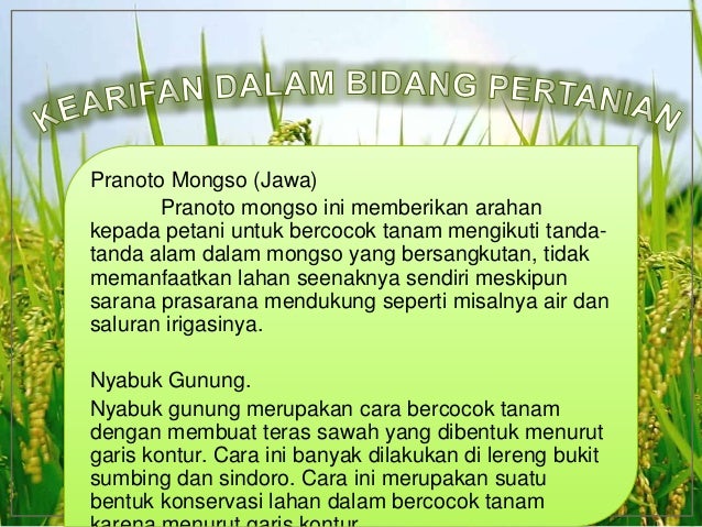 Kearifan dalam pemanfaatan sumber daya alam