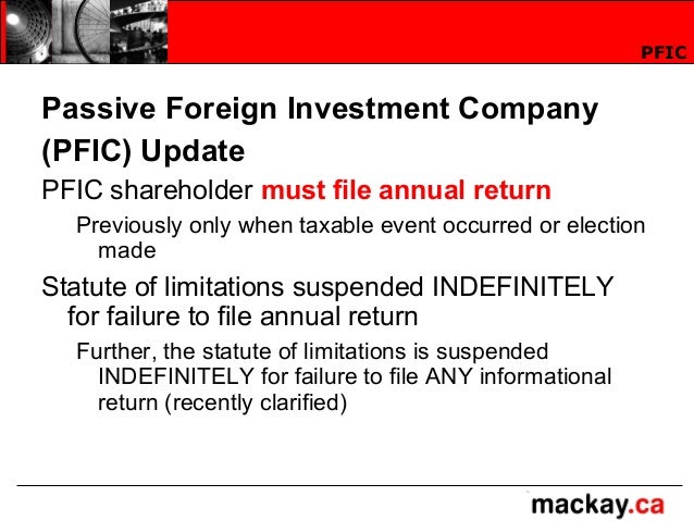 Pfic stock options