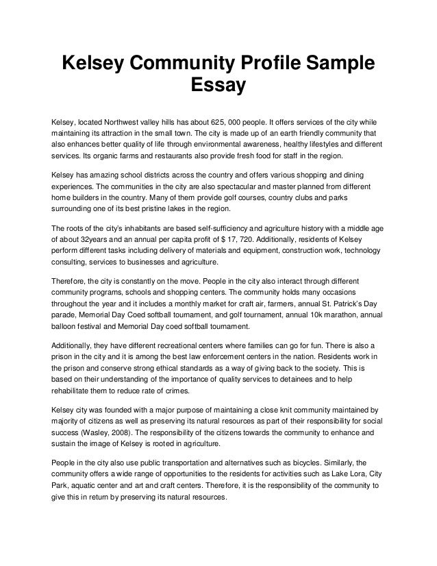 Write essay about community service