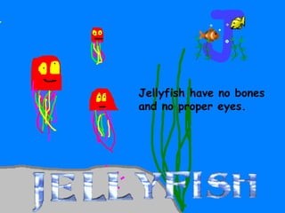 Jellyfish have no bones and no proper eyes. 