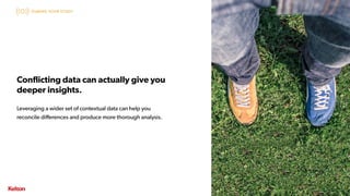 25 | CONFIDENTIAL25 | CONFIDENTIAL
Conflicting data can actually give you
deeper insights.
Leveraging a wider set of contextual data can help you
reconcile differences and produce more thorough analysis.
DURING YOUR STUDY
 