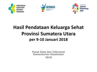 Hasil Pendataan Keluarga Sehat
Provinsi Sumatera Utara
per 9-10 Januari 2018
Pusat Data dan Informasi
Kementerian Kesehatan
2018
 