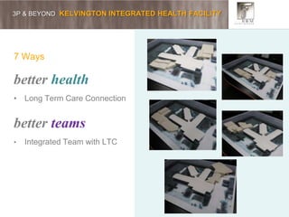 3P & BEYOND KELVINGTON INTEGRATED HEALTH FACILITY
7 Ways
better health
• Long Term Care Connection
better teams
• Integrated Team with LTC
 