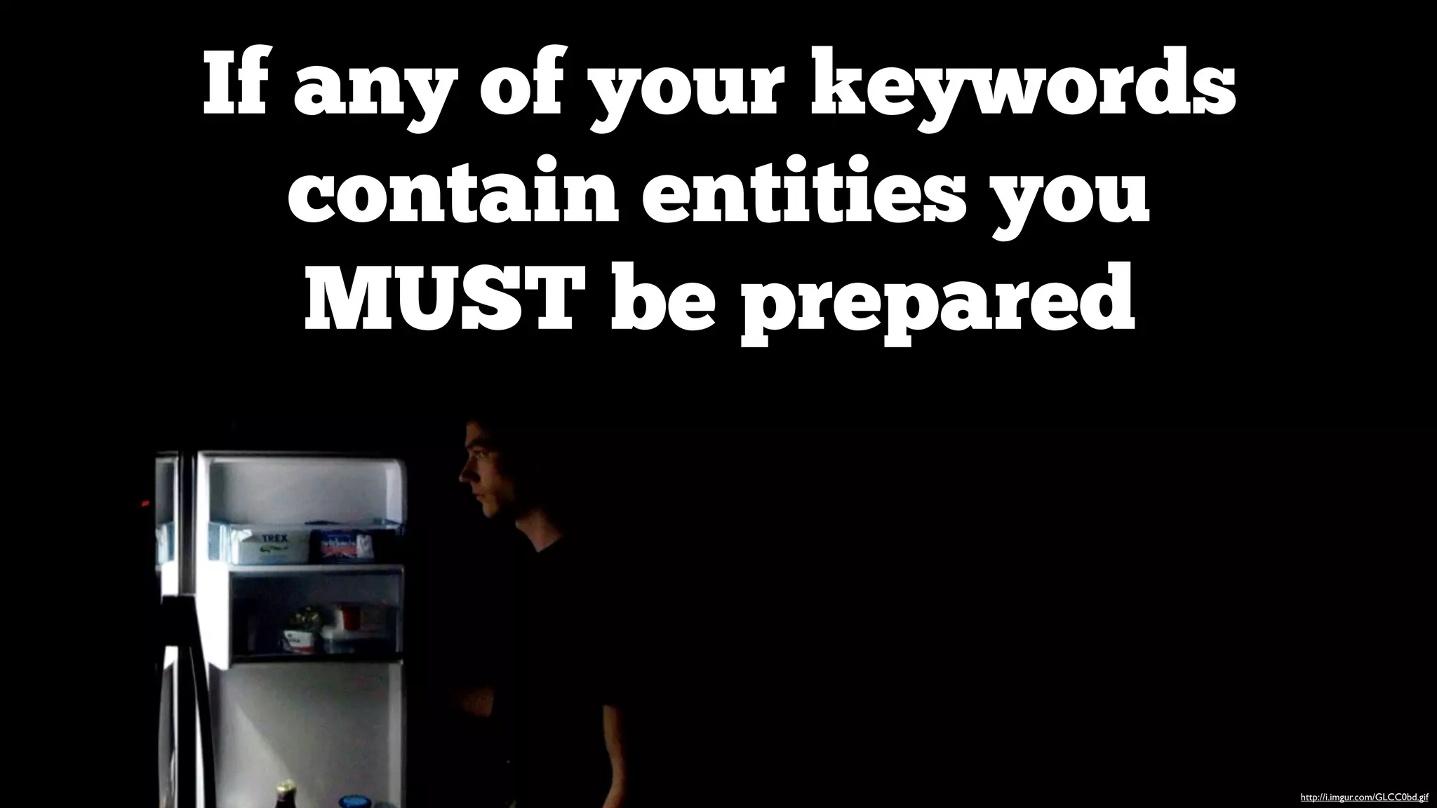 If any of your keywords
contain entities you
MUST be prepared

http://i.imgur.com/GLCC0bd.gif

 