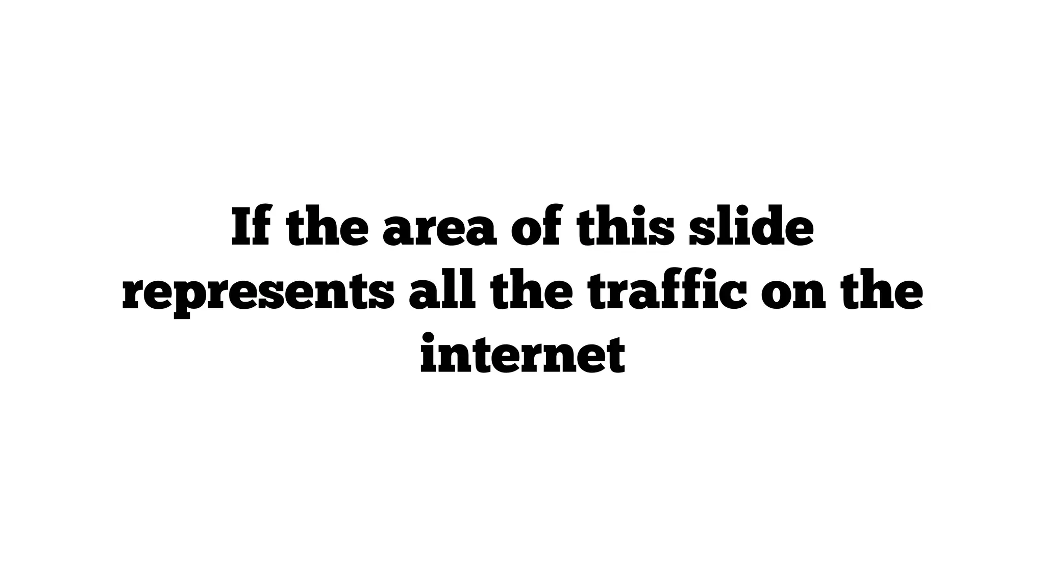 If the area of this slide
represents all the traffic on the
internet

 