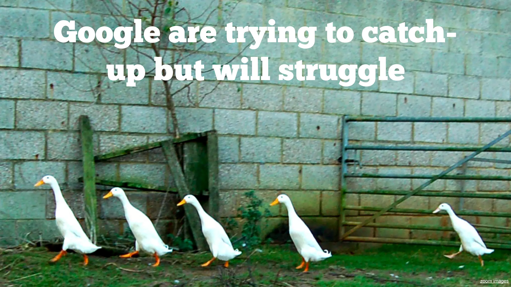 Google are trying to catchup but will struggle

zoom images

 