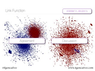 www.bgoncalves.com@bgoncalves
Link Function ICWSM’11, 89 (2011)
Agreement Discussion
 