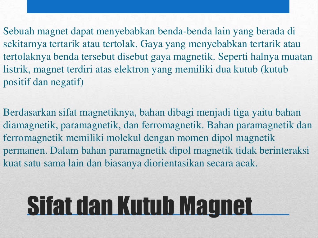 Penjelasan Tentang Kemagnetan (Fisika)
