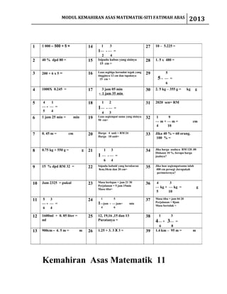 Kemahiran asas matematik | DOC