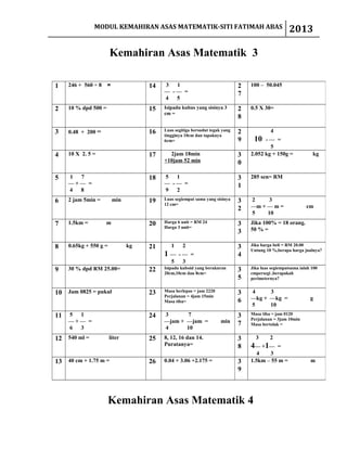 Kemahiran asas matematik | DOC