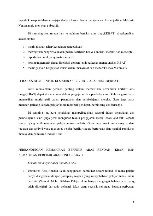 Kemahiran berfikir aras tinggi dalam pentaksiran matematik